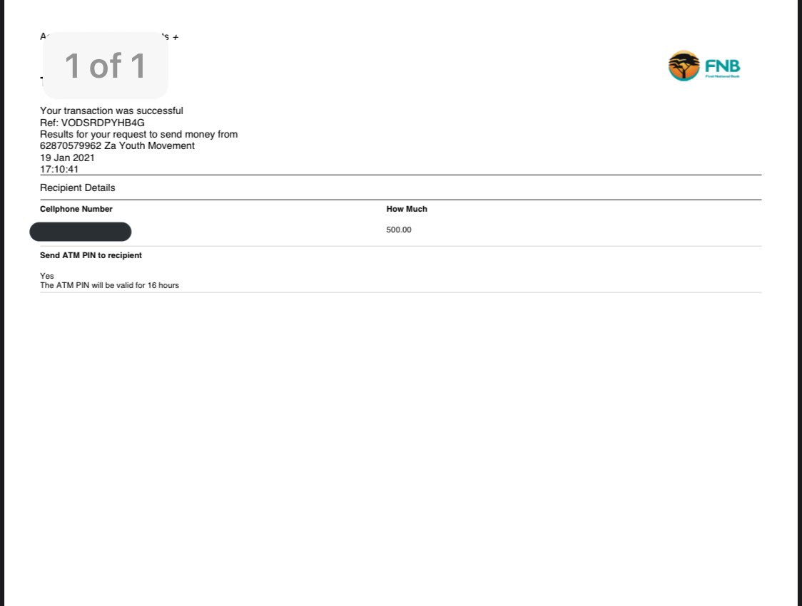 ZAYouthMovement's tweet photo. Our first R500 winner was announced today. @andisarmaphindy . Congratulations on doing the necessary to secure yourself an ewallet.

You can still enter and stand a chance to win yourself R500 by doing the necessary and following all our instructions. 

https://t.co/k4l2esq9s7 https://t.co/n9czxfr25i