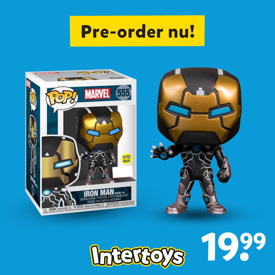 Breid je collectie uit met deze speciale editie van <a href="/FunkoEurope/">Funko Europe</a> Pop! figuur Marvel Iron Man model 39. Dit Funko Pop! figuur is exclusief verkrijgbaar bij Intertoys en geeft zelfs licht in het donker! Hoe gaaf is dat? 🤩
Pre-order nu via: bit.ly/35Utrfw