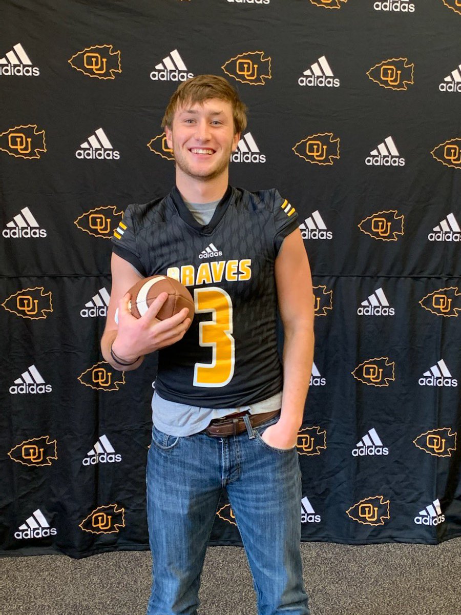 I’m blessed and excited to announce I am committed to Ottawa University to further my football and academic career. Big thanks to my family, coaches, friends and teammates! Go Braves! #AGTG @CoachKessinger <a href="/Coach_JDodge/">Coach Jordan Dodge</a>