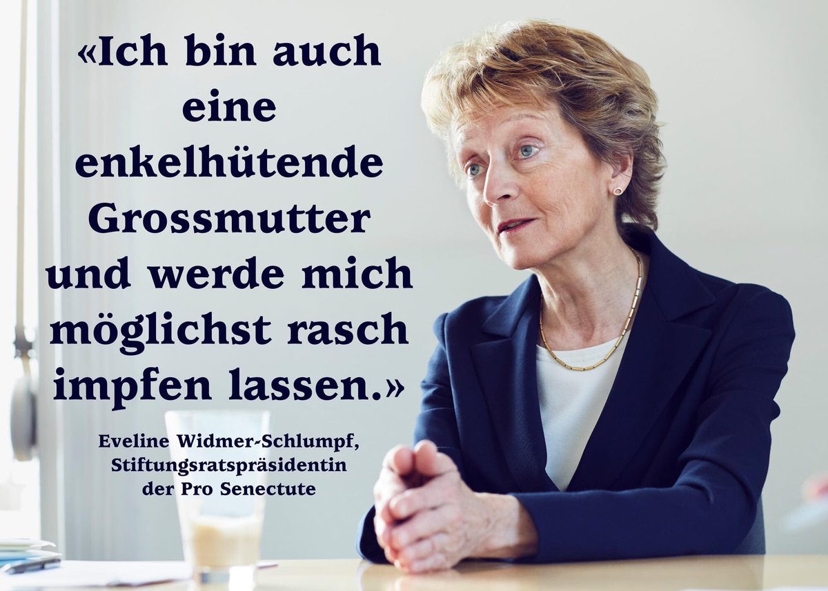 Pro Senecute ruft zu Solidarität auf. Ältere Menschen sollen sich möglichst rasch gegen das Coronavirus impfen lassen. «Dies ist ein wichtiger Baustein auf dem Weg zu einer neuen Normalität», sagte Widmer-Schlumpf. grosseltern-magazin.ch/ueber-50-jaehr…
