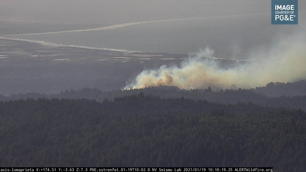 Driftwoods3's tweet photo. New fires beginning to ignite due to the strong diablo winds in and around the old #CZUComplex-- as well as a new unrelated fire out by Corralitos. #CorralitosFire It's like 2020 never left. https://t.co/xyud4fEGWZ