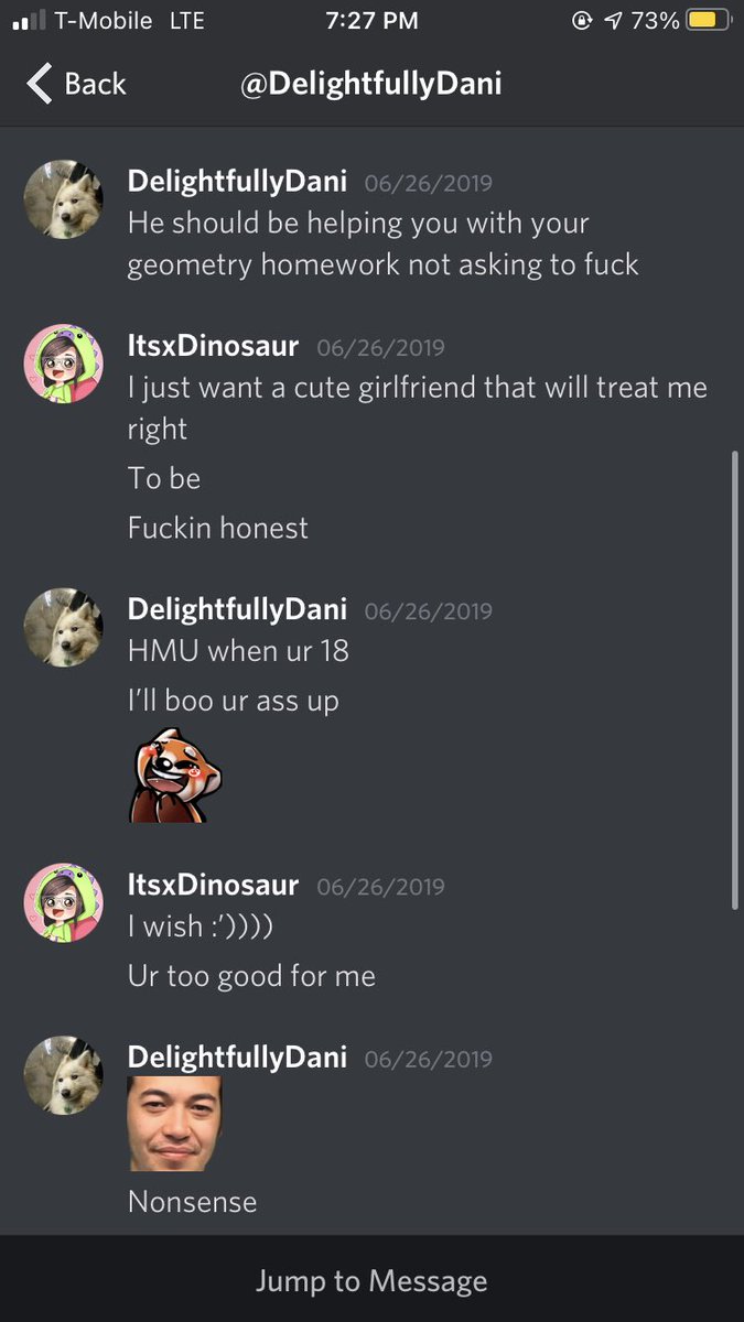 had a good connection, but that definitely was not the case. She and I talked in discord constantly, and honestly, I was very depressed and complained about my lack of a love life to her a lot. Here is an example of that