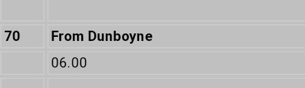 AndreaMurraySP's tweet photo. This is what an "enhanced Saturday schedule" looks like on the #DB70 route. I extra bus at 6am and only hourly at peak times. #DublinBus #CommuterHell #Level5 #25%Capacity  #BusDisconnects @TFIupdates https://t.co/CoGURtIk7a