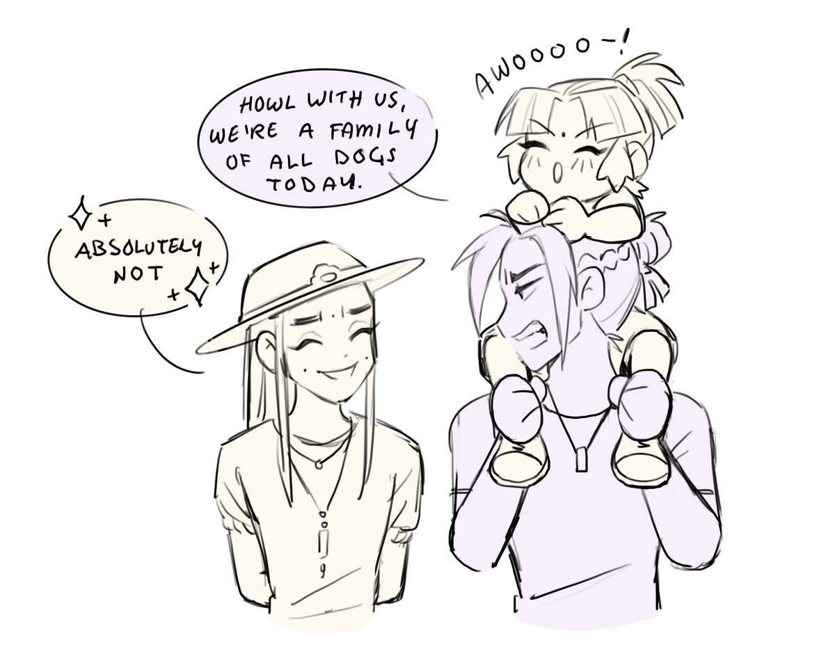 a few more chengyao family modern au doodles because i've yet to reach escape velocity of its thrall 