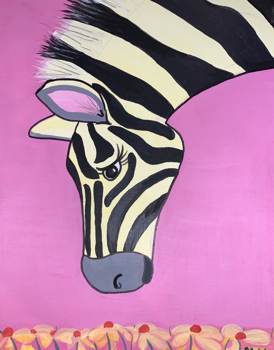 Deadline for our nature themed art contest is March 6th, 2021. Pink Zebra by our newest participant Minna Maillakakis. Learn about the art contest here additionalneeds.info/art-contest/ #aniartcontest #additionalneeds #artcontest2021