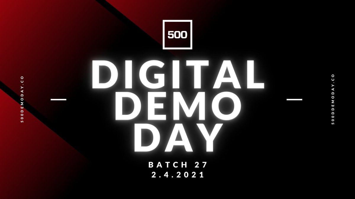 500 Startups’ Demo Day is February 4th, and we are thrilled to announce the companies of Batch 27! As always, these companies include some of the most talented entrepreneurs working in FinTech, Consumer Wellness, Supply Chain &amp; Logistics, SaaS, and more. 

500demoday.co