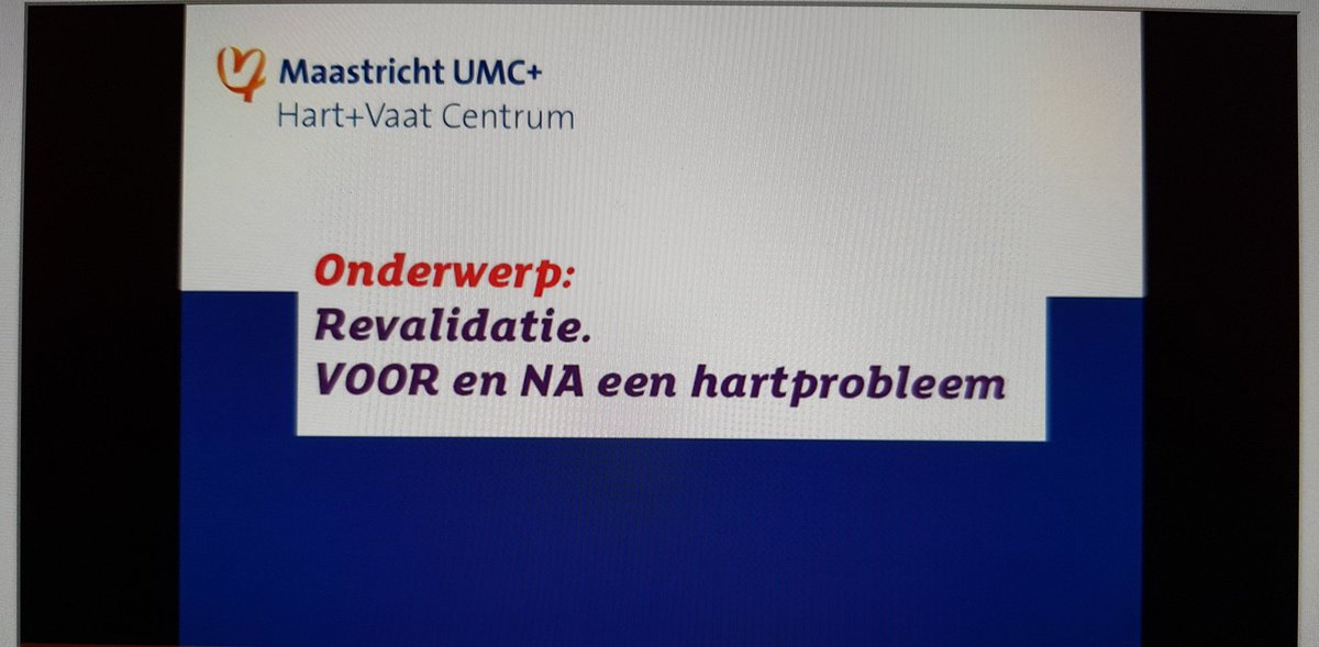 SharonGulpen's tweet photo. Vanavond digitaal hart- en vaatcafé @MaastrichtUMC met als onderwerp 'Revalidatie VOOR en NA een #hartprobleem'. https://t.co/6h03aZe0mr