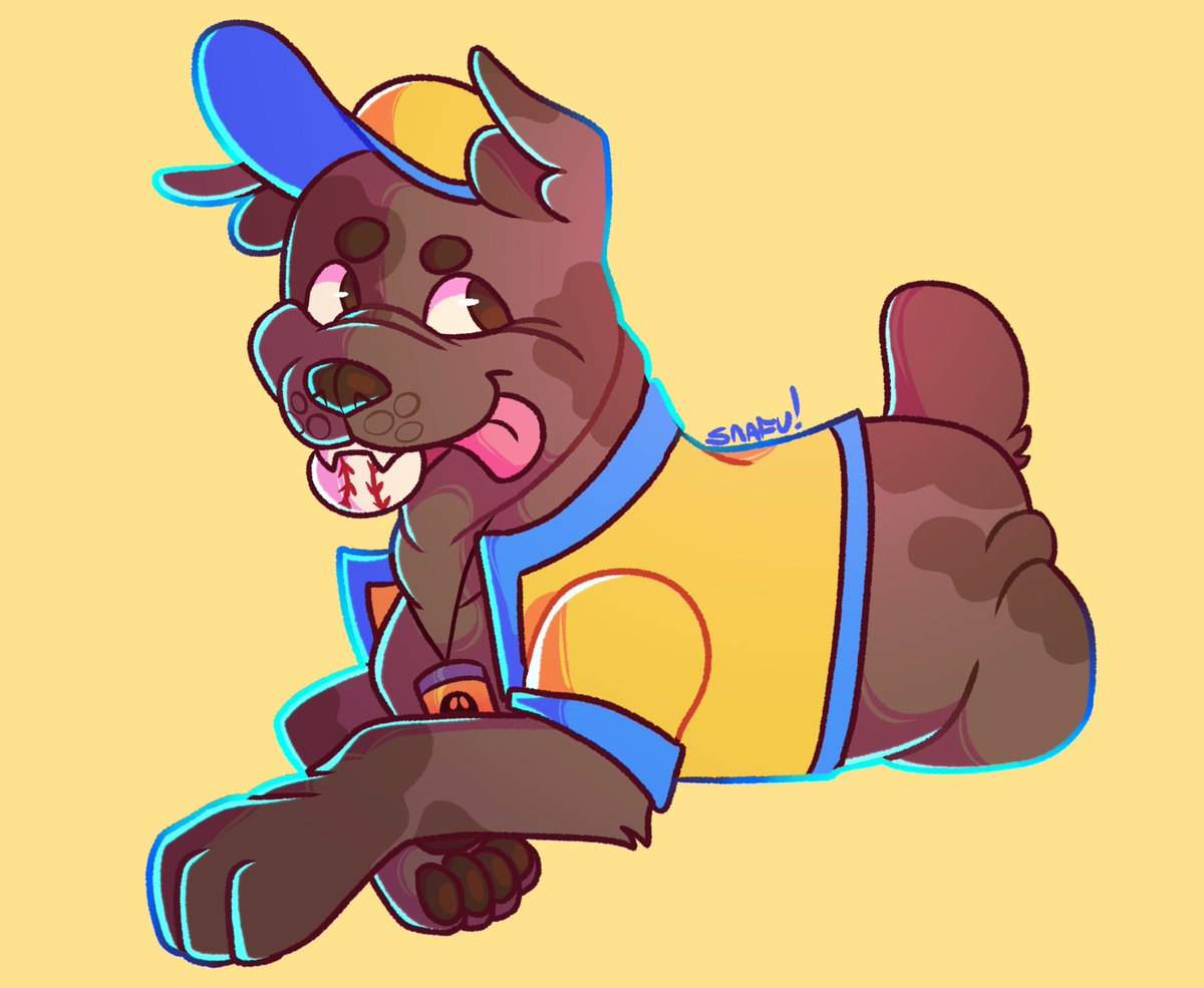 More awesome <a href="/blaseball/">BLASEBALL COMMISSIONER ALTERNATE</a> art, this time of <a href="/gloomdoggy/">Beasley Gloom</a> that was commissioned by the awesome <a href="/snafubravado/">SNAFU!🌈💥</a>!