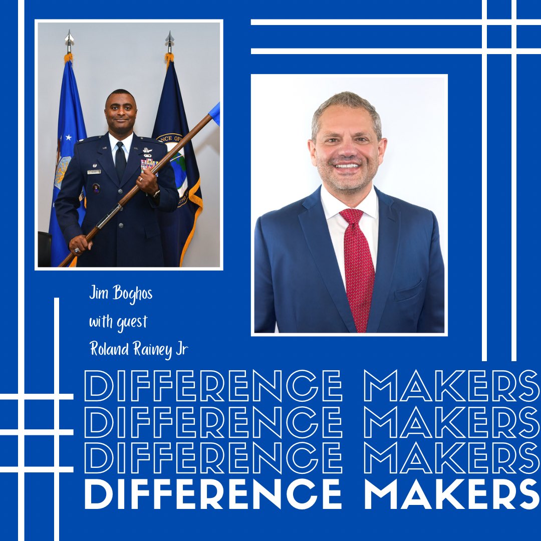 DifferenceMak20's tweet photo. Episode 8 is recorded and being edited now! @RolandRainey1 and @JimBoghos talk about how passion for life fuels success. Stay tuned for the drop next week!  #differencemaker #success #USAF https://t.co/pZy0qcGZhm