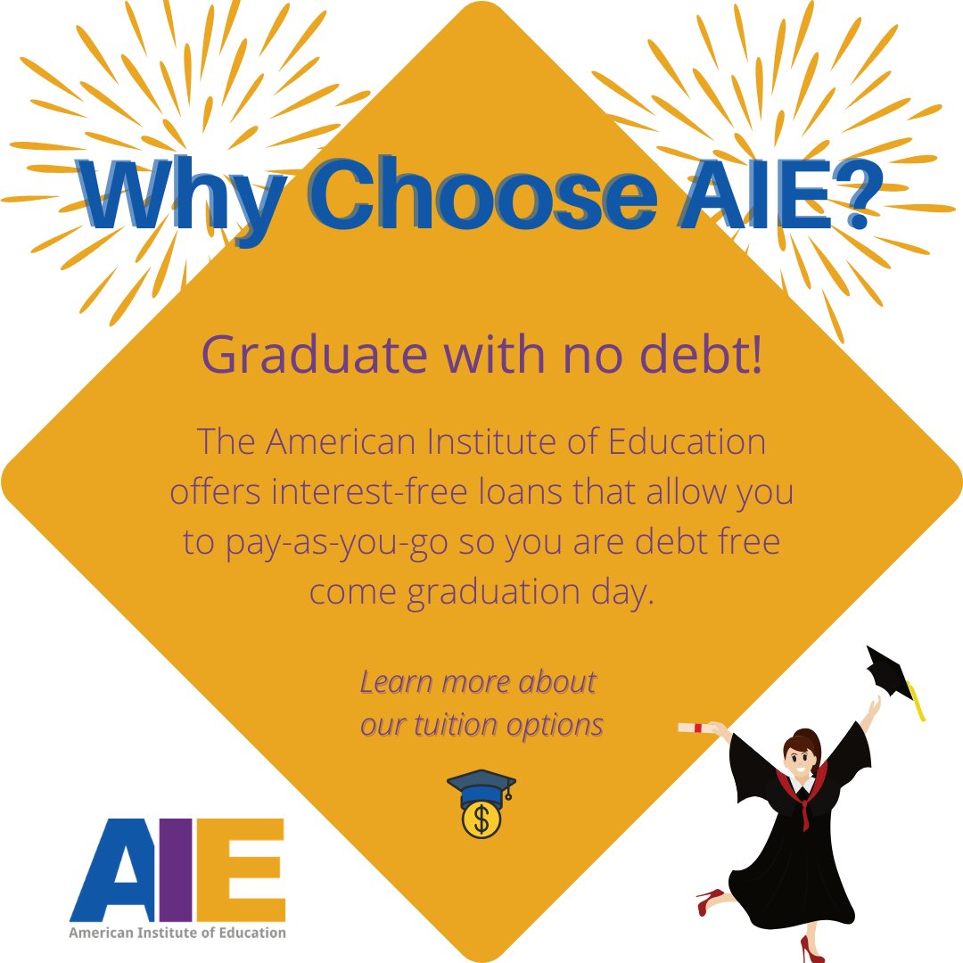 AIEElectrology's tweet photo. Why Choose AIE? We offer several options for tuition, including interest-free tuition loans! #electrologyschool #electrology #graduatewithnodebt https://t.co/qYlh2afTMr https://t.co/U8UCn3HZfL