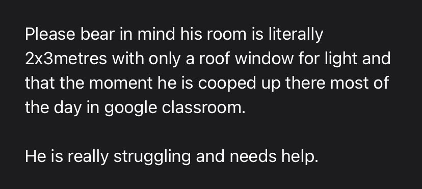 This from a parent of a Y10 makes my heart sink. I can’t wait until we are all back to normal in the bustle of school.