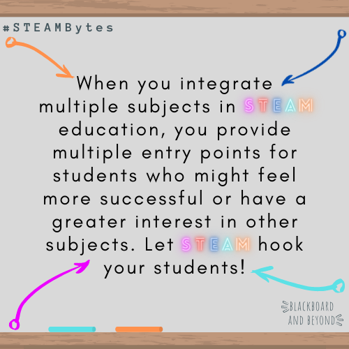McNinchie's tweet photo. STEAM education is a great way to provide multiple entry points to a lesson or unit for your students. https://t.co/30mi6Bxk4U 

#STEAMBytes #STEAMeducation #differentiation https://t.co/R6Fn8LXODM