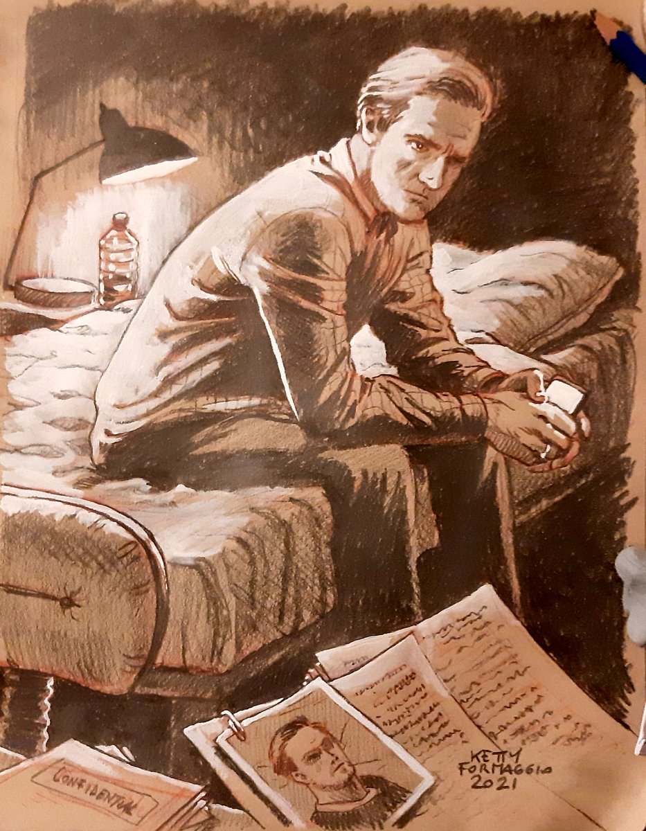 kettyformaggio's tweet photo. My take on John from #Turned by @saintscully2 . Here in the bolthole on the #makeshiftbed ๐ Pencil, red pencil , white guache on tan paper. https://t.co/4eiRT9i4Va