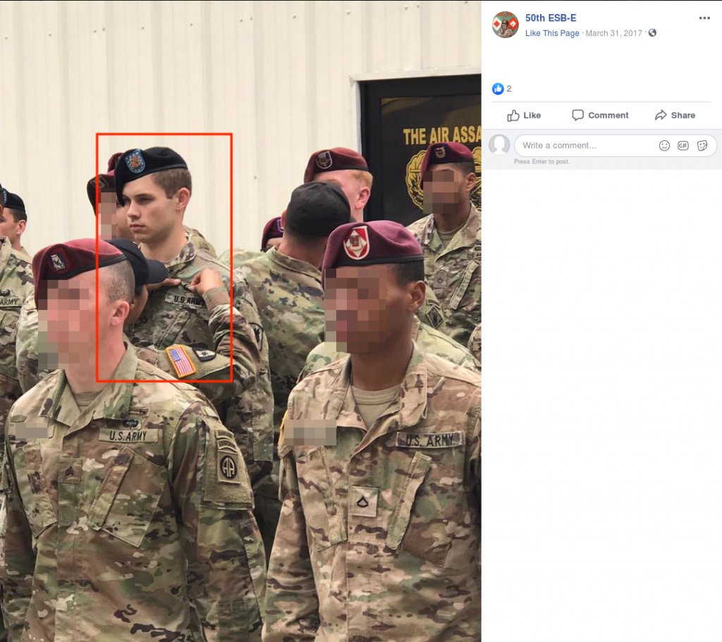 9/ All of this while being a soldier in the US Army. In the 50th Expeditionary Signal Brigade at Fort Bragg, NC, to be be exact. Here he is at his Air Assault School graduation, something he talked about in both Iron March and Discord.