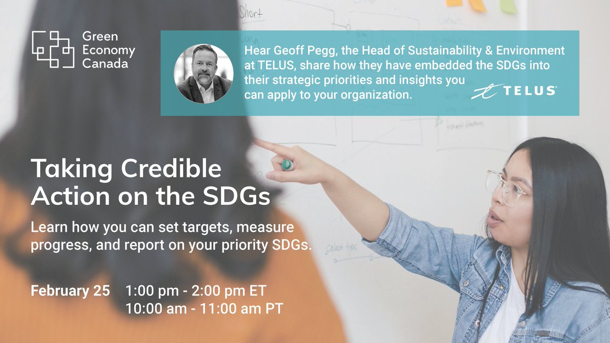 Attend our free webinar on Feb 25 at 1 pm ET/10 am PT to learn how your business can set targets, measure progress and report on your priority #SDGs. You'll also hear from <a href="/TELUS/">TELUS</a> on how they embedded the SDGs into their strategic priorities. takingaction-sdgs.eventbrite.ca