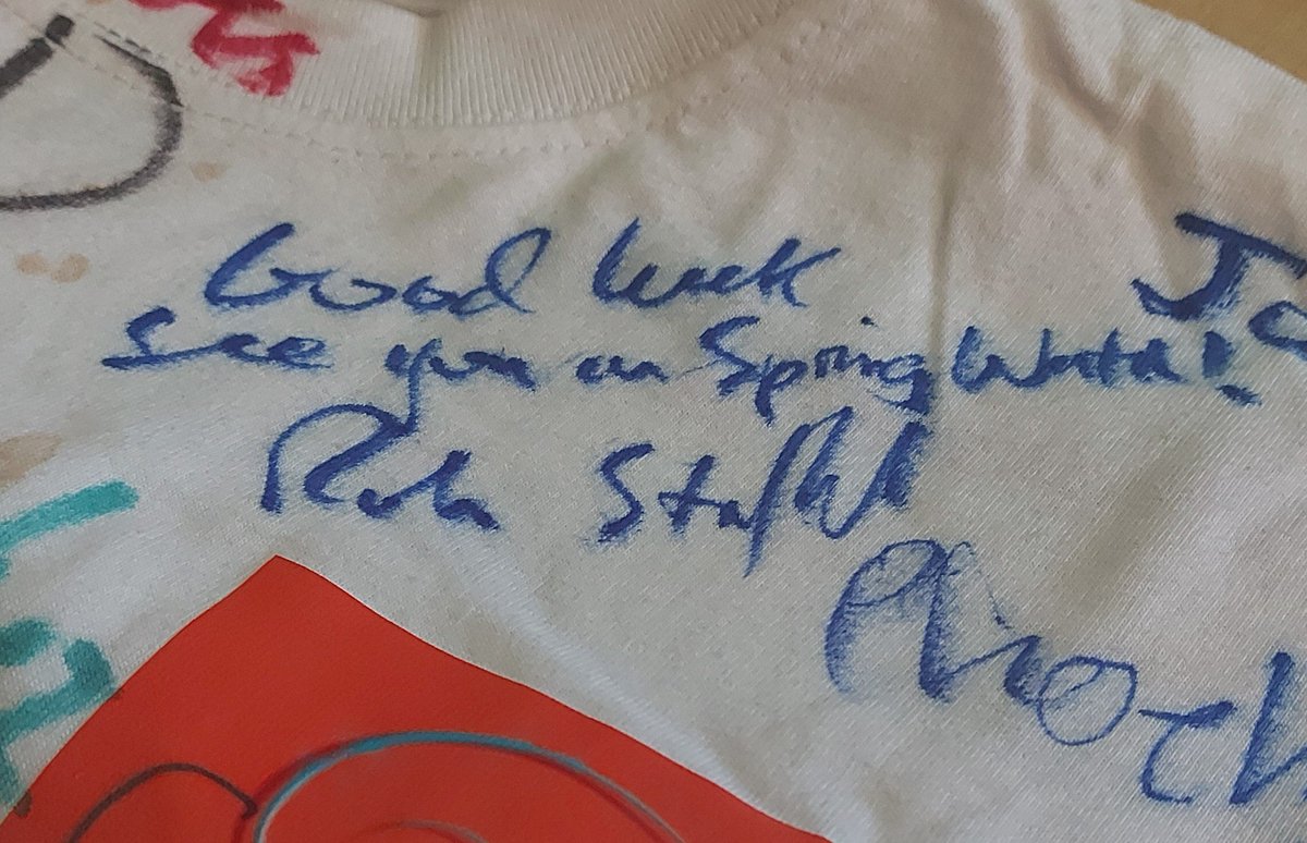 GreeneIndy's tweet photo. On my last day at primary school, my teacher wrote this on my t-shirt. 

"Good luck 
See you on Springwatch
Rob Strafford" 

Tonight, that wish is coming true. 

Tune in at 8pm on BBC 2!❄

#winterwatch @BBCSpringwatch @ChrisGPackham @IoloWilliams2 @MeganMcCubbin @gillians_voice https://t.co/bQFmxBh4iy