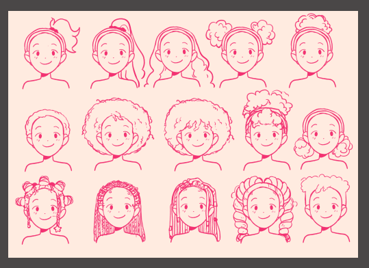 soo do you guys remember when i talked about making a picrew like last summer but then basically scrapped the whole thing, well i making a new one!! so here's some concepts for the hairstyles pls let me know what you think!! 