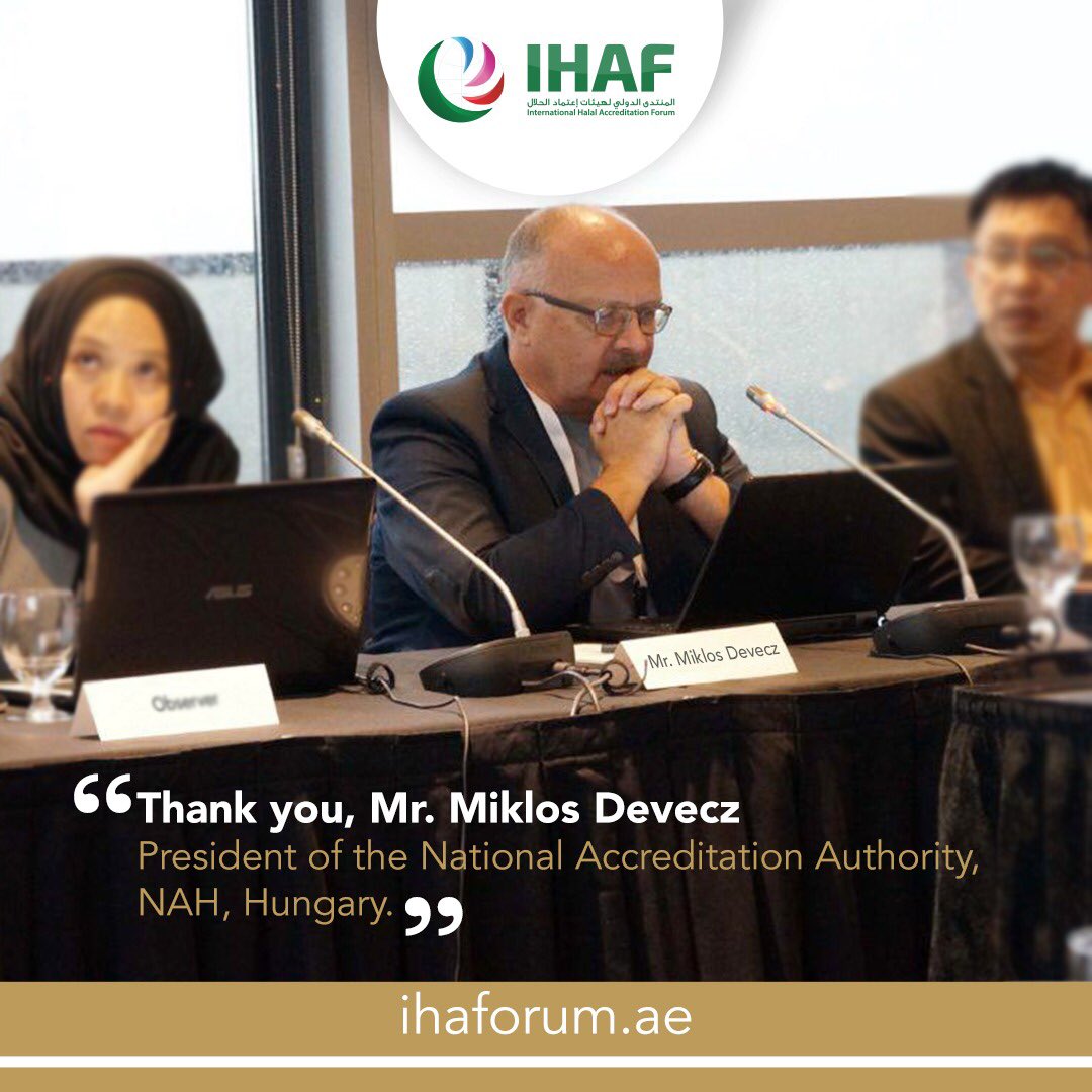It has been an absolute pleasure working with Mr Miklos Devecz, President of the National Accreditation Authority, NAH, Hungary and a valued BOD member of IHAF. We would like to extend our best wishes to him in his future endeavors as he announces his retirement.  <a href="/DeMikka/">Miklos Devecz</a>