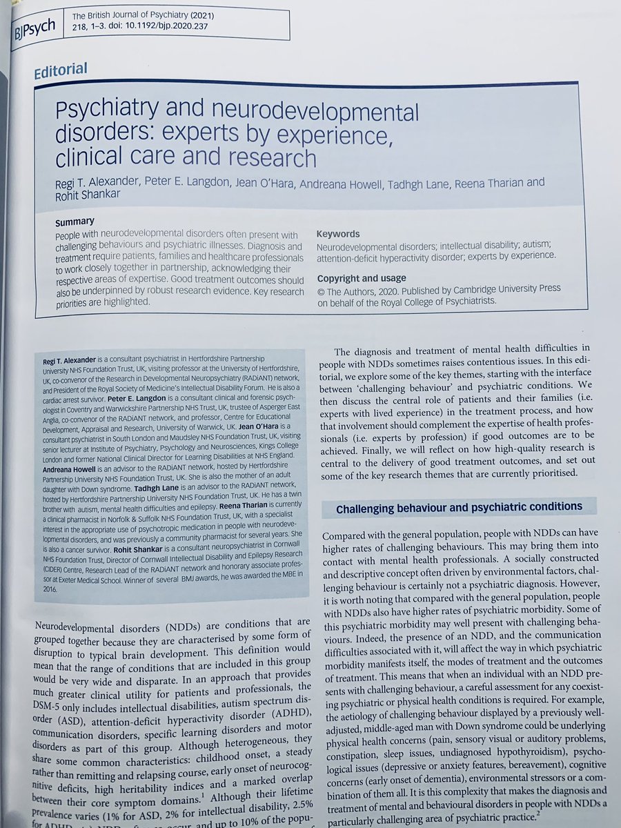 NSFT_CCIO's tweet photo. Thoughtful editorial from @reenatharian @regalexa @p_langdon on working with carers to get the best outcomes for service users who have a neurodevelopment disorders. A big part of community transformation work. @drdandalton @MattReeve17 @Psychautismcham https://t.co/MCm4RPhqAG