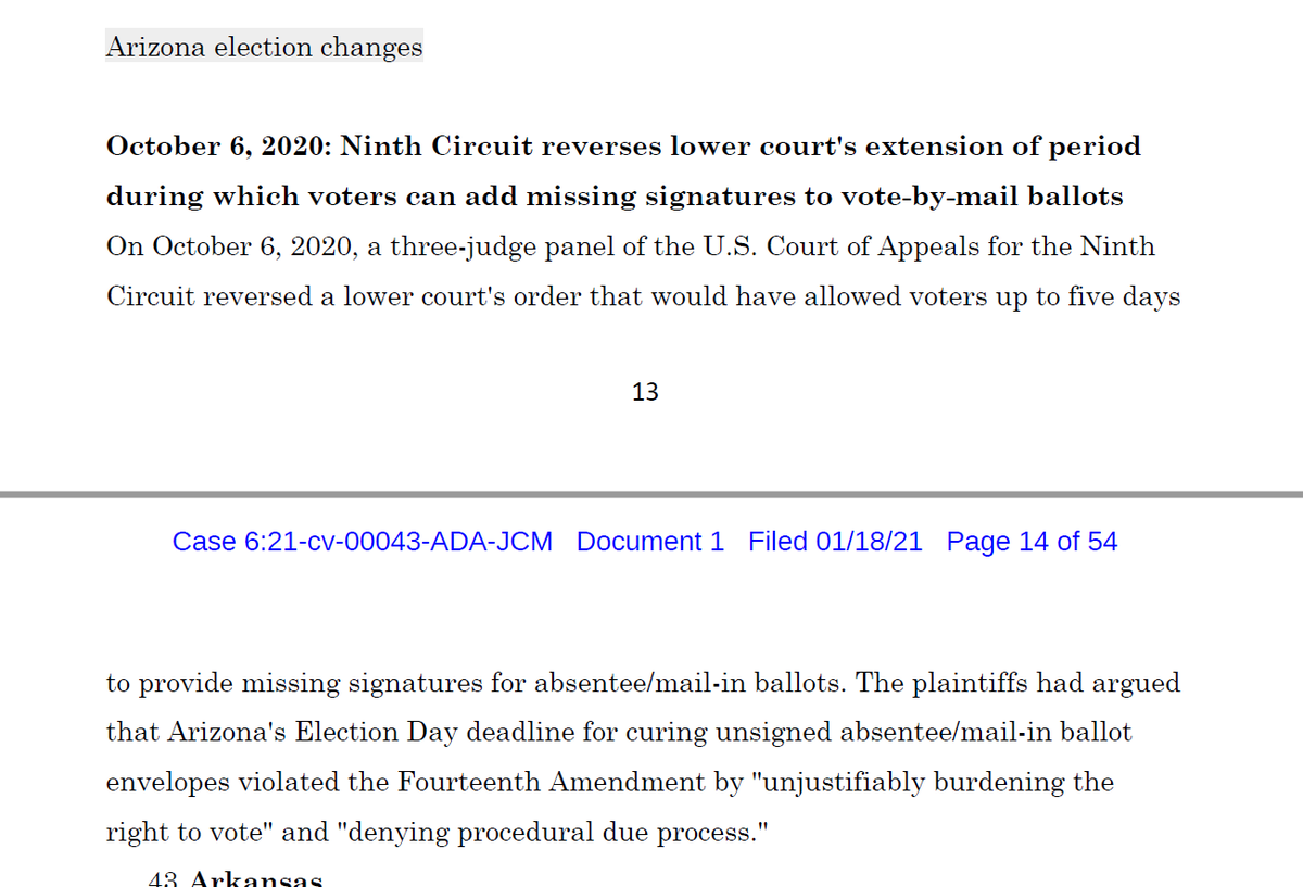 Seriously, I think they're just doing copypasta from some memo someone did, because why the hell am I reading about a court decision that resulted in election rules not being changed?