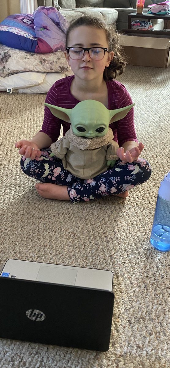 shayshe4's tweet photo. Shout out to the best gym teacher Mr. Wordell with his Mandalorian themed kindergarten gym class! He finished off with this Jedi Yoda resting pose! The kids LOVED it - and what a great work out! @Frps_Tansey https://t.co/3Pg1ZvjdrN