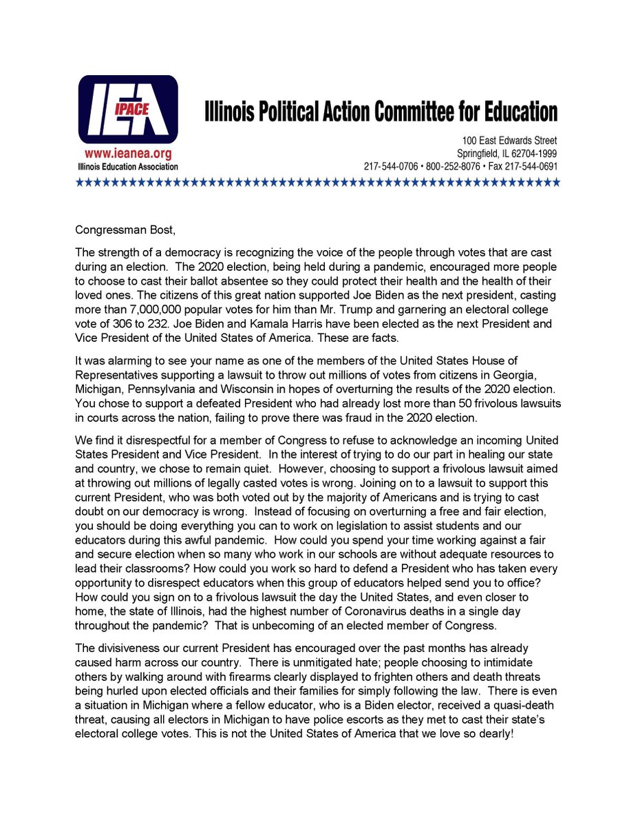 ieanea's tweet image. The IEA/ IPACE no longer recommends Representative Mike Bost. Here’s why: