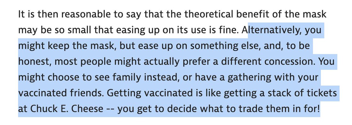 And thisGetting vaccinated is like getting tickets from Chuck EE CheeseYou decide what to cash them in for!!I will take hugging a loved one or unmasked dinner with other vaccinated people, thank you very much!