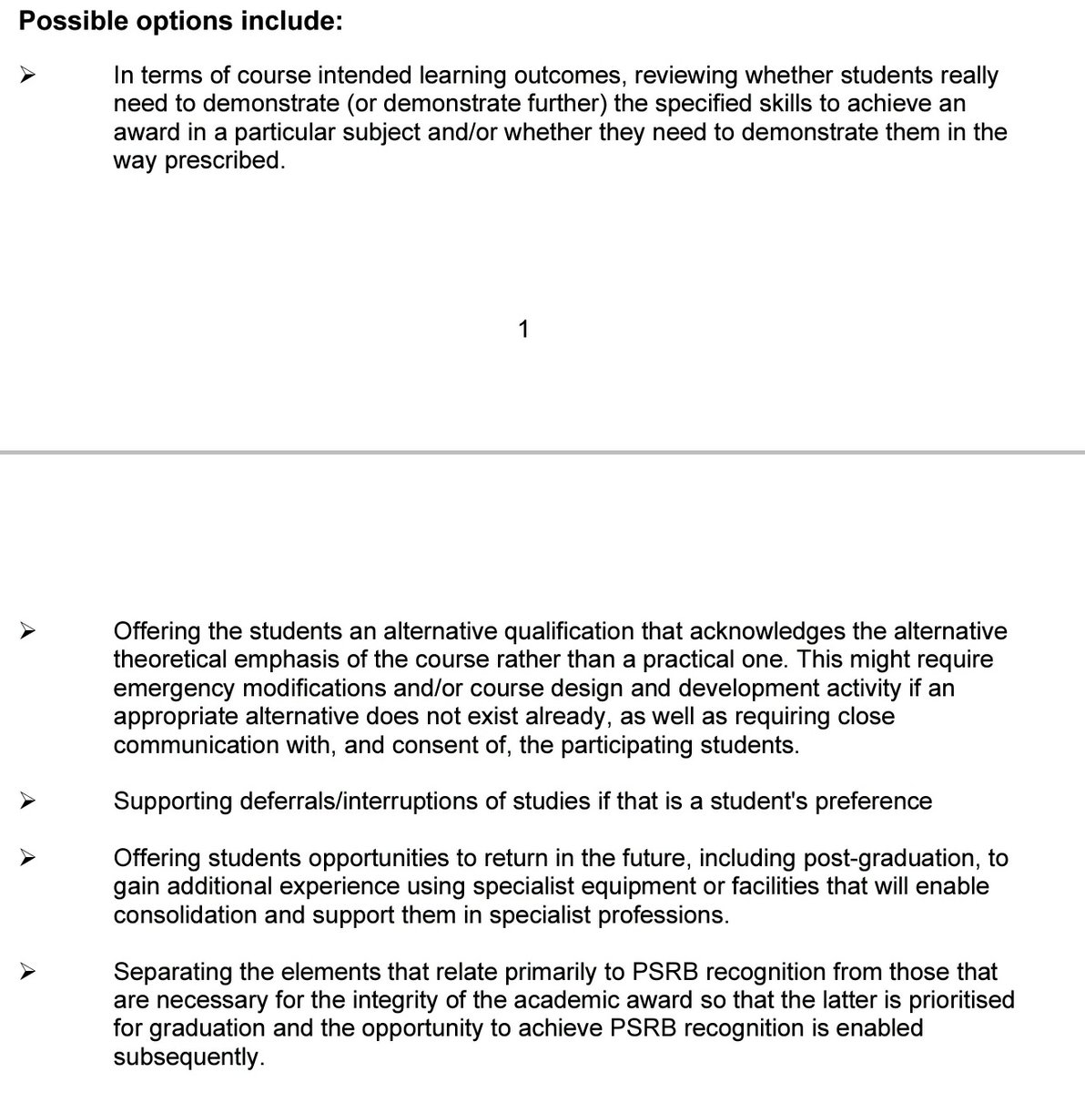 QAA is now advising universities on steps they could take like these: