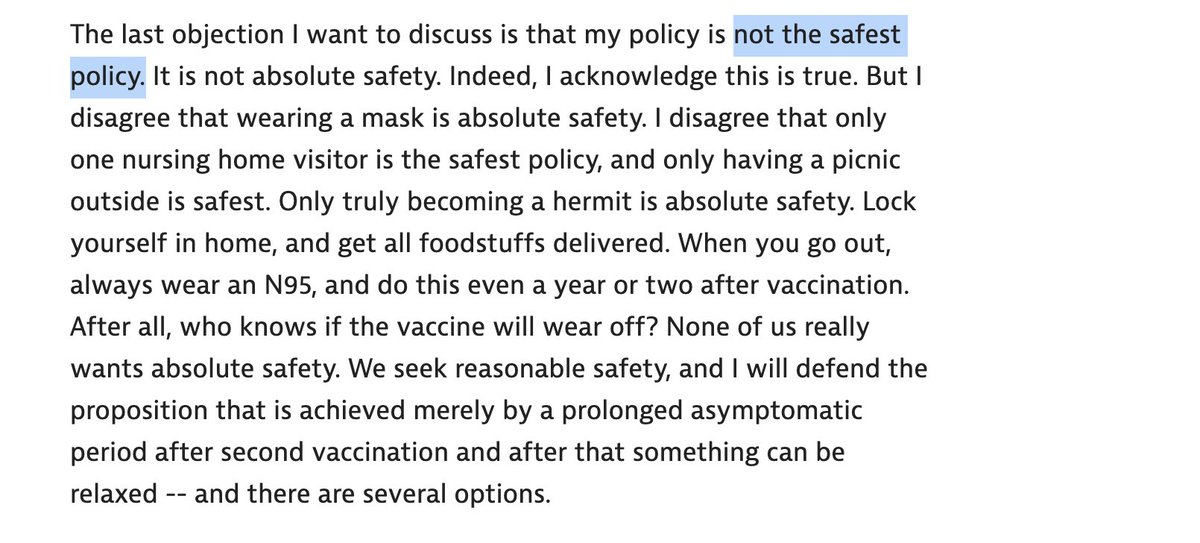 If you say, my view is not the 'safest'I will say NEITHER Is yours. You actually don't want total safety. You never wanted it, and you will never get it