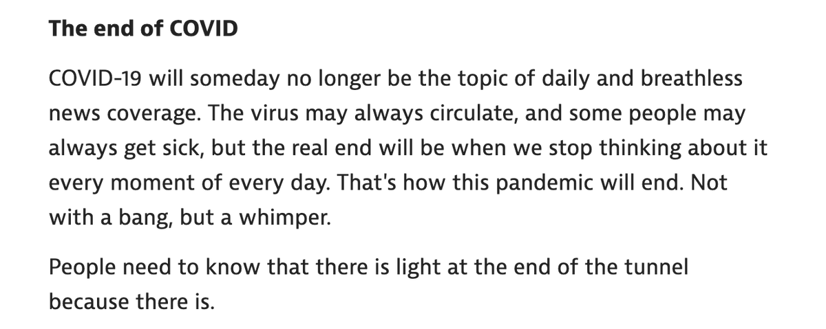 In the absence of vaccine escape, COVID is endingAnd if there is vaccine escape, may God help the USA because I am not sure we can take it
