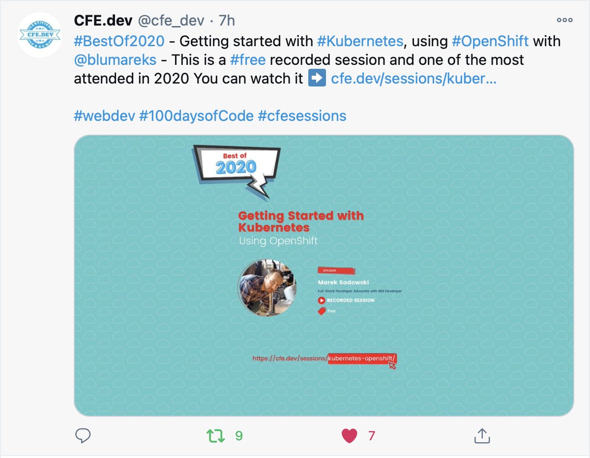 Join me this Thursday 1/21 at 9:30am Pacific for a free updated webinar on <a href="/kubernetesio/">Kubernetes</a> on <a href="/RedHat/">Red Hat</a>  <a href="/openshift/">Red Hat OpenShift</a> crowdcast.io/e/red-hat-open… with <a href="/IBMDeveloper/">IBM Developer</a> on <a href="/IBMcloud/">IBM Hybrid Cloud & Infrastructure</a>