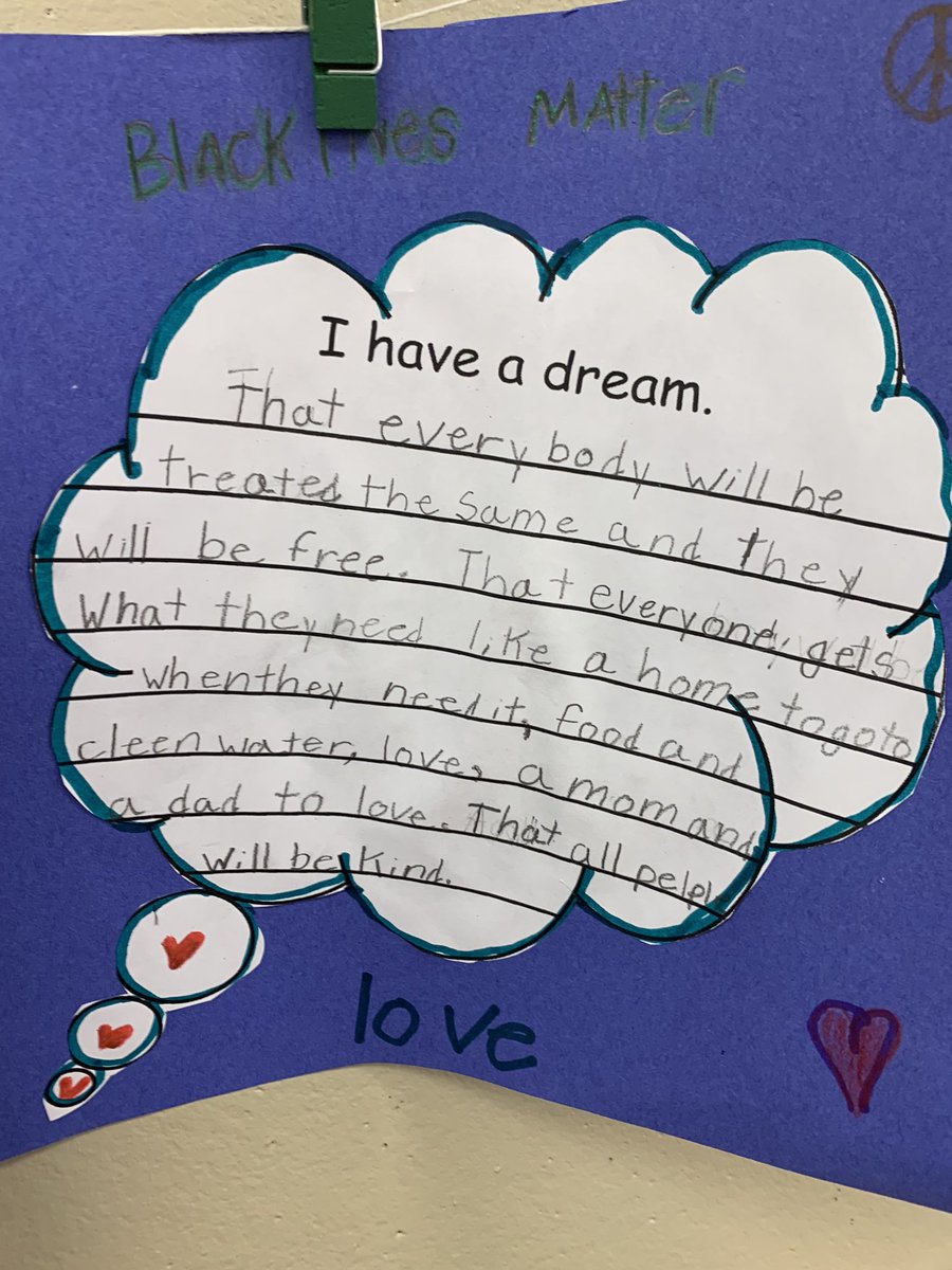 BAcacemy's tweet photo. Student dreams for Martin Luther Jr. Day. https://t.co/7EHlBPgqaF