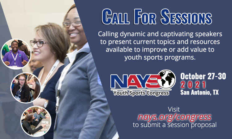 NAYS_edu's tweet photo. We are now accepting session proposals for our 2021 Youth Sports Congress! For more info, or to submit: https://t.co/n1KGTvl2Nh #youthsports #youngathletes #dynamicspeakers #sportsprograms https://t.co/tdQpYcRbKT