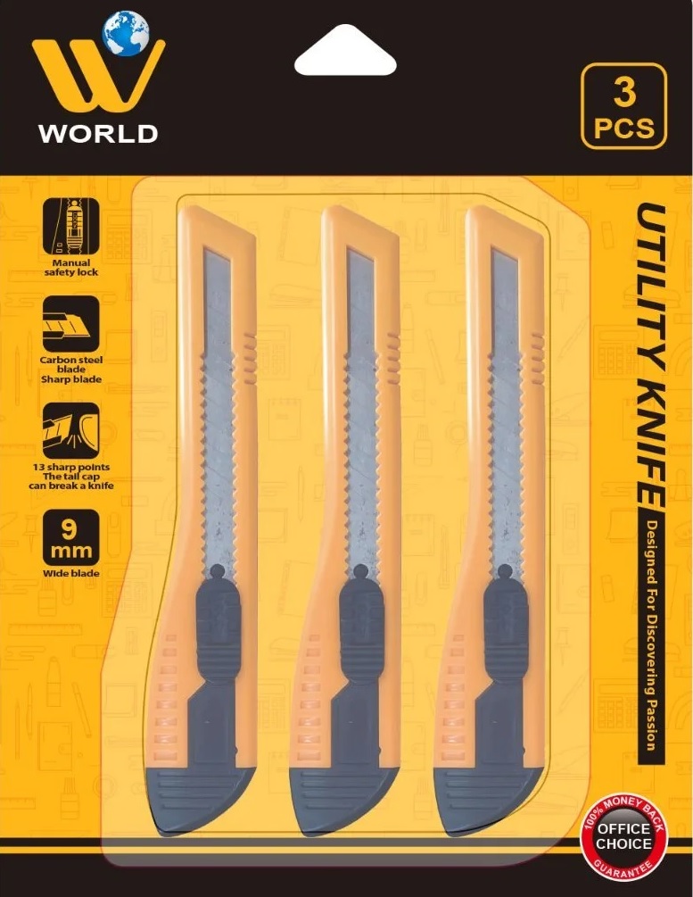 wbmworld's tweet photo. #WWorld Carbon Steel Utility #Knife - 3 Pcs
High Quality multipurpose cutting utility knife 3 Pcs.
Manual Safety locks to keep the blade tightly secured.
Visit: https://t.co/PoRsTgTmKx
#wbmworld #steelknife #carbonsteelknife #cuttingknife #wworldknife #wbmworldknife #wbmknife https://t.co/L5n83LCf4g