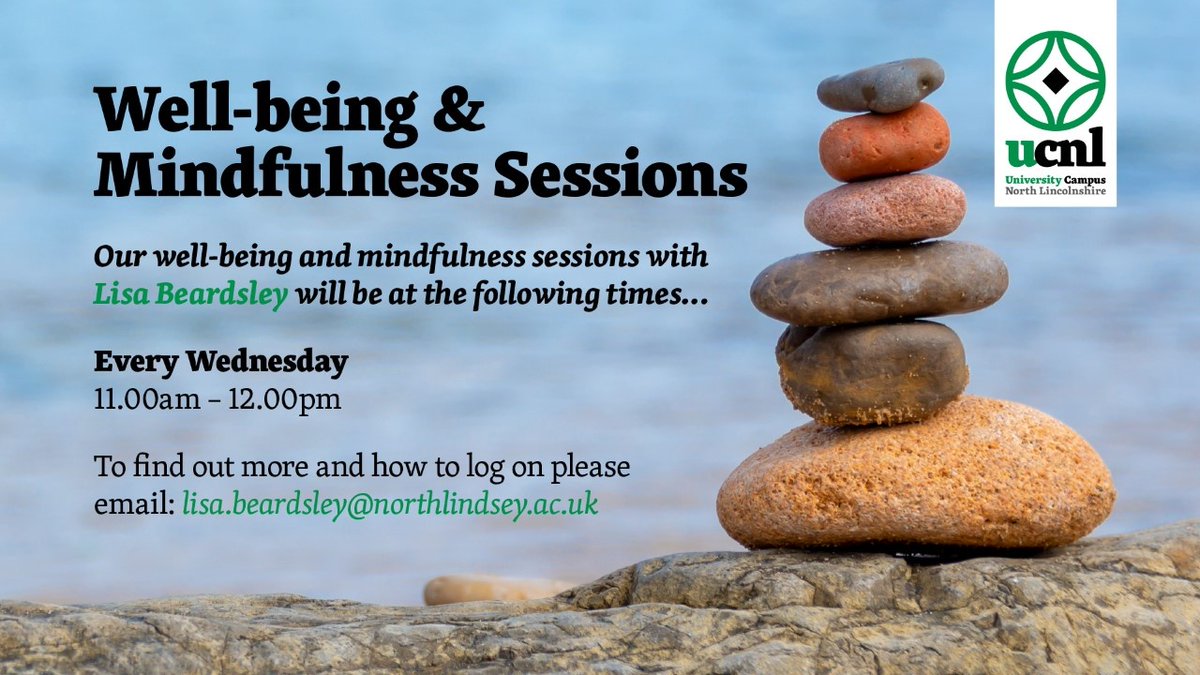 Here is your Tuesday night reminder to take some time out with us for a little mindfulness. Join us virtually tomorrow, 11.00am – 12.00pm on our Mindfullness Teams channel, to find out more or to join the team please email lisa.beardsley@northlindsey.ac.uk #weareUCNL #wearehere