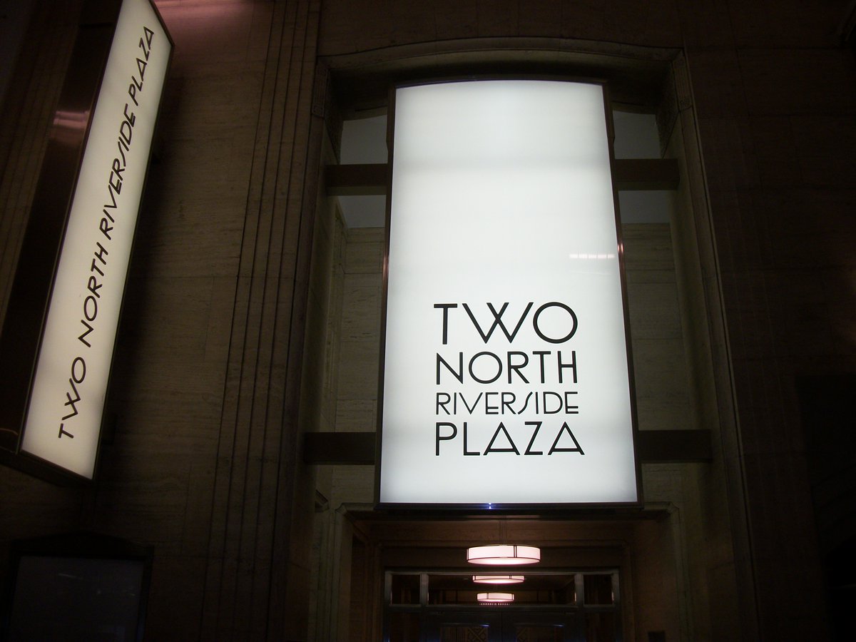 DesignGroupSign's tweet image. reminiscing on this awesome project we completed #downtown #chicago at Two North Riverside Plaza!