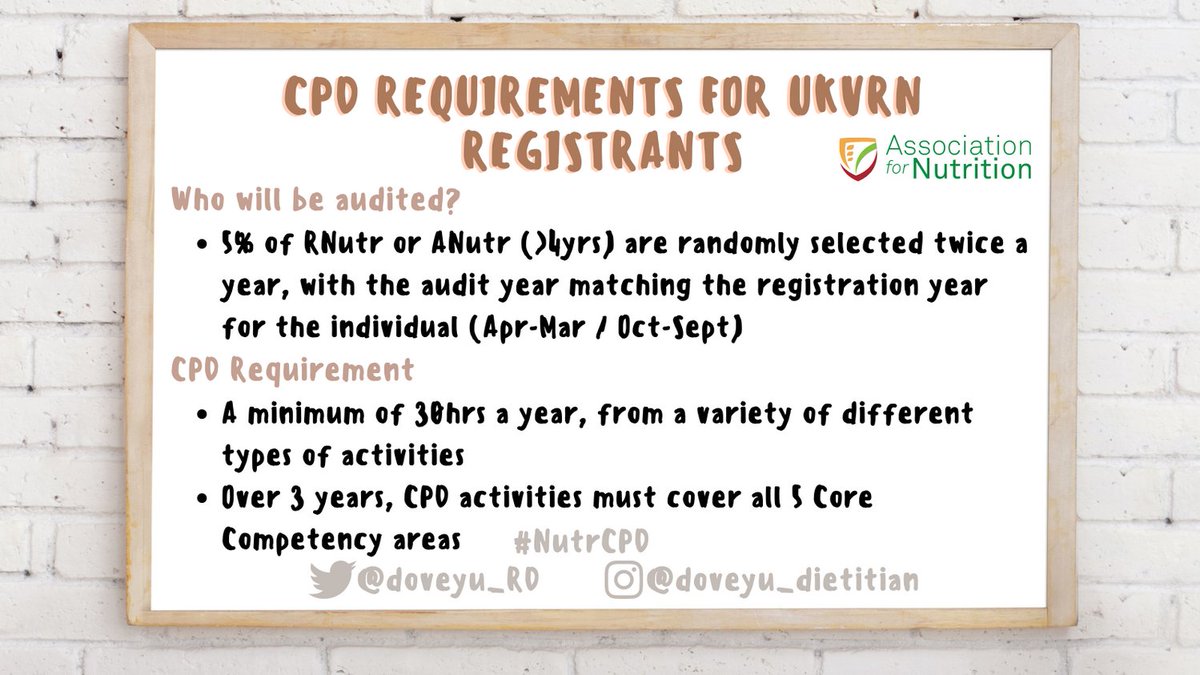 doveyu_RD's tweet photo. A2. Be well prepared for #CPDaudit at anytime. It's always a good practice to maintain accurate CPD records. It provides a useful benchmark for #annualappraisals. @afnutr #AfNutrChat #NutrCPD https://t.co/TAmuOz4UOJ