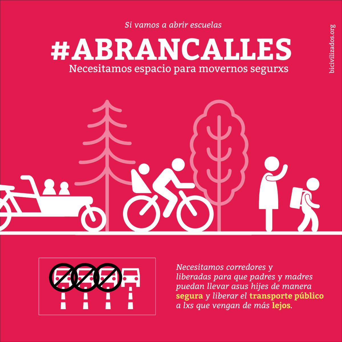 bicivilizados's tweet photo. Si van a abrir escuelas #abrancalles
Necesitamos corredores inteligentes, calles abiertas para poder llegar caminando o en bicicleta y poder liberar el transporte público a quienes vengan de más lejos, no puedan llegar caminando o en bicicleta.
#AbranLasEscuelas https://t.co/NBAsxDYYNq