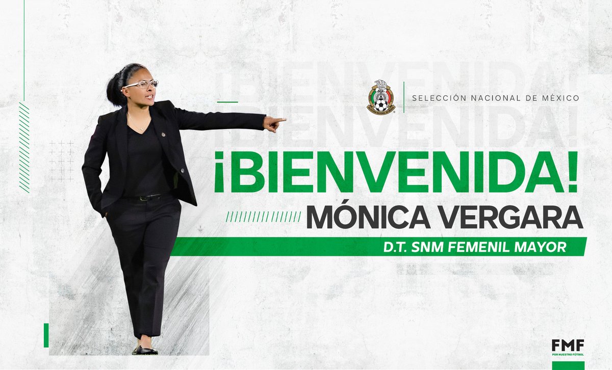 miseleccionmx's tweet photo. #Femenil ¡Hecha en 🏠! 🙋🏻‍♀️ 🇲🇽
Mónica Vergara es nuestra nueva Directora Técnica. 

¡A seguir poniendo en alto el nombre de México, Moni! 💪🏻 🇲🇽

#PasiónyOrgullo | #FMFporNuestroFútbol https://t.co/cHxauOEfb4