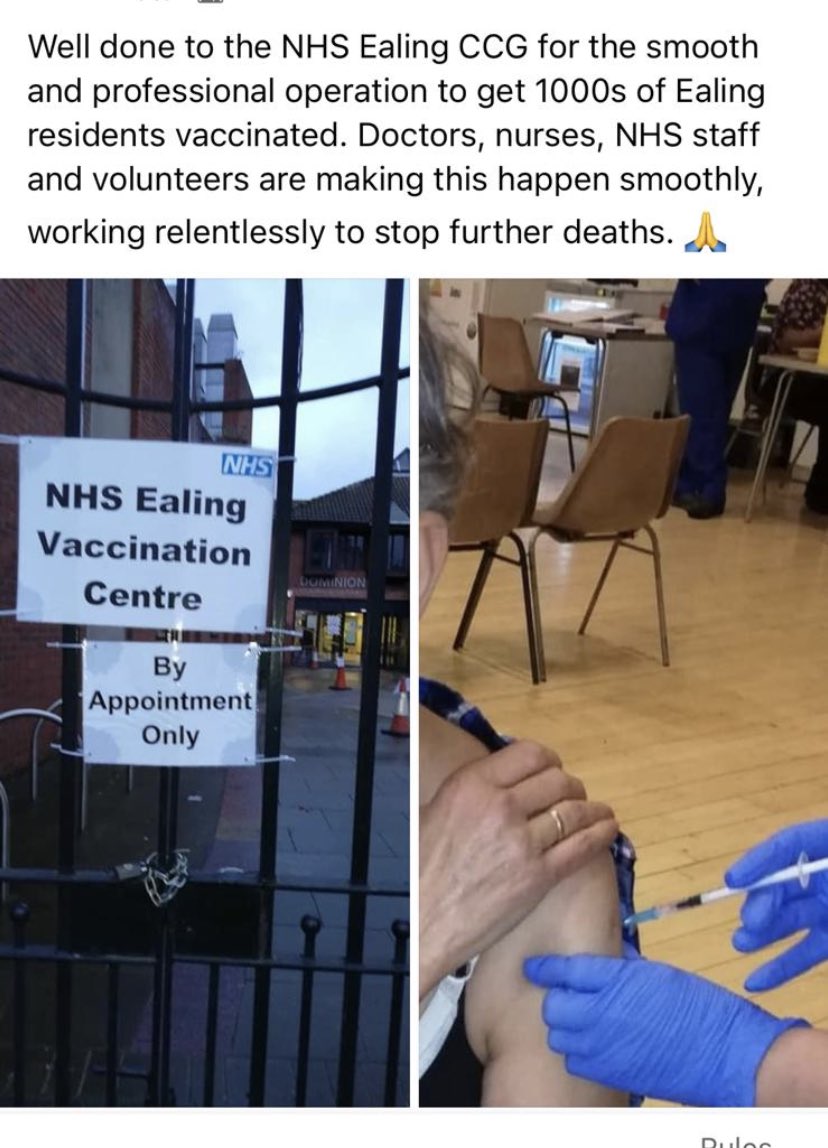 At the Dominion Centre Vaccination staff feel all the more empowered to fight this dreaded #COVID19 disease when they receive this feedback that boosts their morale. Selfless lives, saving lives ! #CovidVaccine 
Thank you staff! <a href="/EalingGP/">Ealing GP</a> @EalingCCG