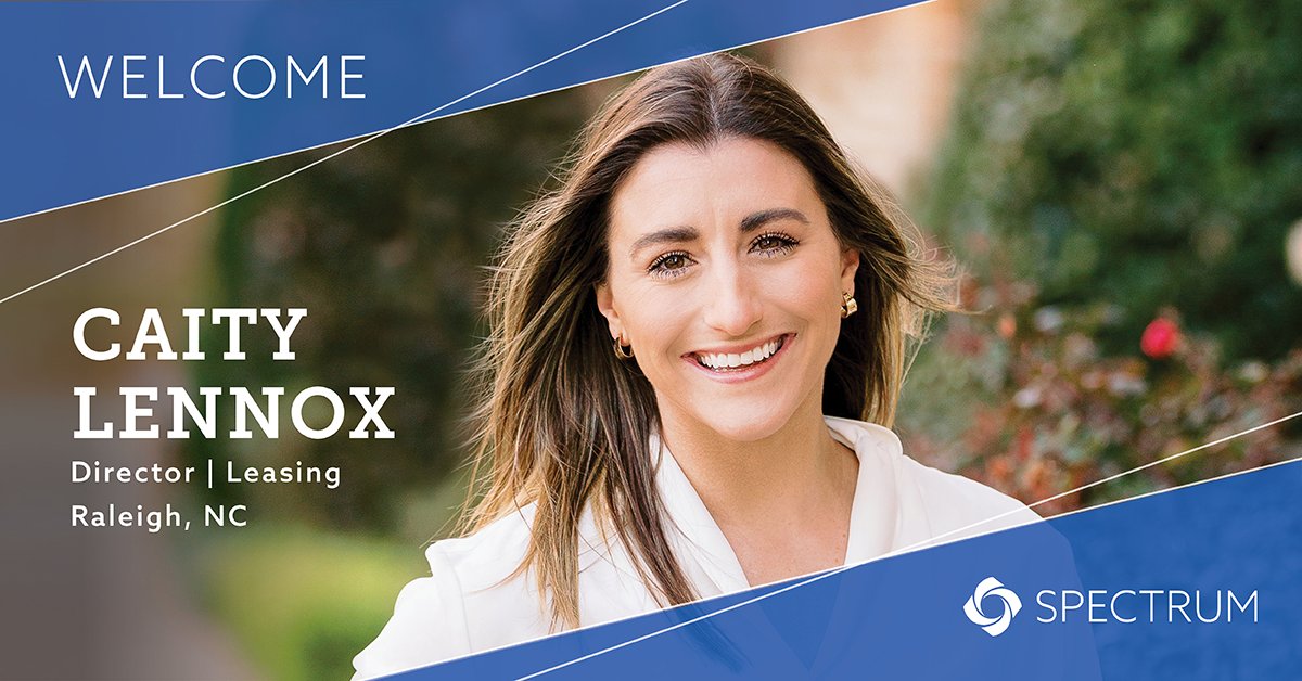 We are excited to introduce Caitlin Lennox, our newest addition to the Raleigh office! As Director of Leasing, Caity is responsible for the leasing of office and flex product in the Triangle region. Welcome to the team! 👏🏼👏🏼👏🏼

#cre #leasing #raleighnc #spectrumcos