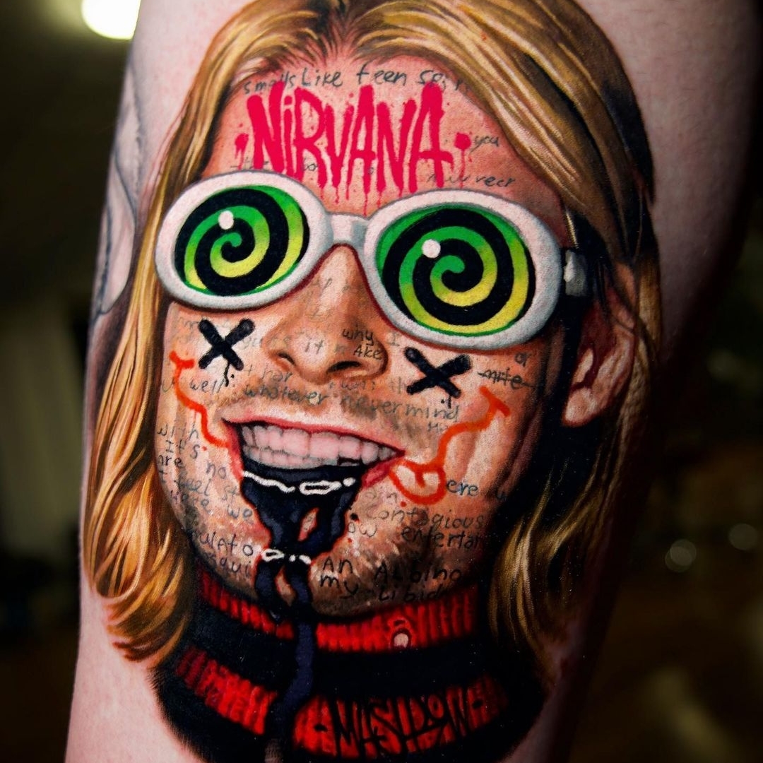 Kurt Cobain tattoo by Victor Zetall  Kurt cobain tattoo Tattoos Rock  tattoo