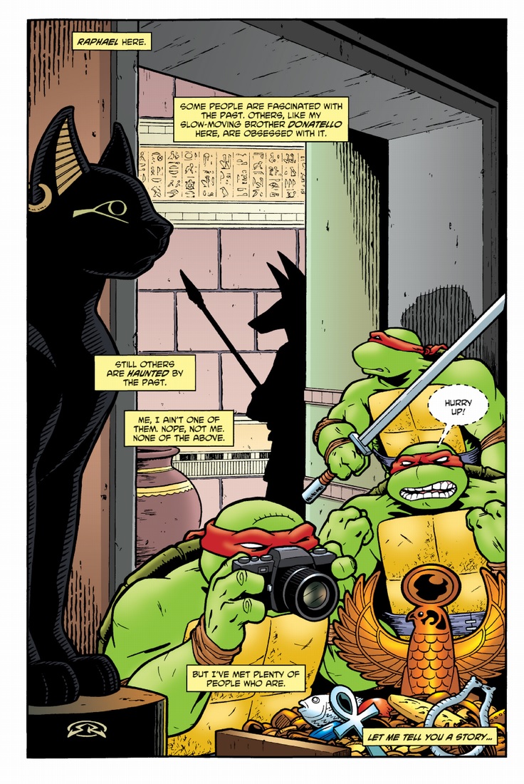 Steve Rolston. This issues one of my favourites, despite the fact I don't really like attempts to make the origin story more serious, but the plot is a one in a million idea: Splinter and the Turtles visit Homato Yoshi's old home in Japan to pay their respects...and it's haunted!
