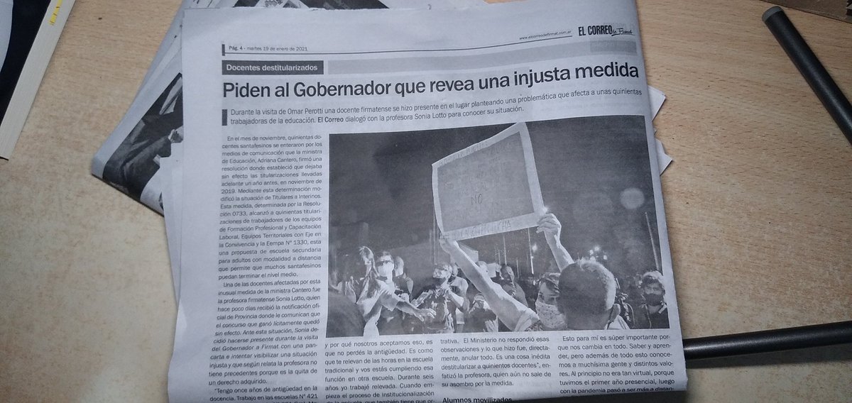 Con ovarios y un cartelito naranja mi mamá puso grito en el cielo. 
#EducaciónEnLucha 
No a las destitularizaciones. 
Para leer la nota completa:
elcorreodigital.com.ar/noticia.aspx?i…