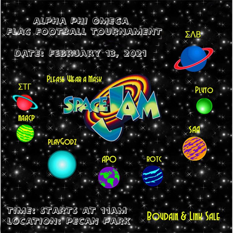 Make sure y’all come out and show support for the brothers and other orgs playing.💙💛 
<a href="/SFABETAS/">SFA BETAS</a> <a href="/_PLUTO_SFA/">PLUTO 👨🏾‍🚀</a> <a href="/SAA_1923/">Student Activities Association</a> <a href="/SFA_PlayGodz/">#SFAChildsPlay6 Oct. 29th 🎃👻</a> <a href="/sfasu_naacp/">SFASU NAACP 6812</a> <a href="/sfa_rotc/">SFA Army ROTC</a> <a href="/SigTauSFASU/">Sig Tau SFA</a>