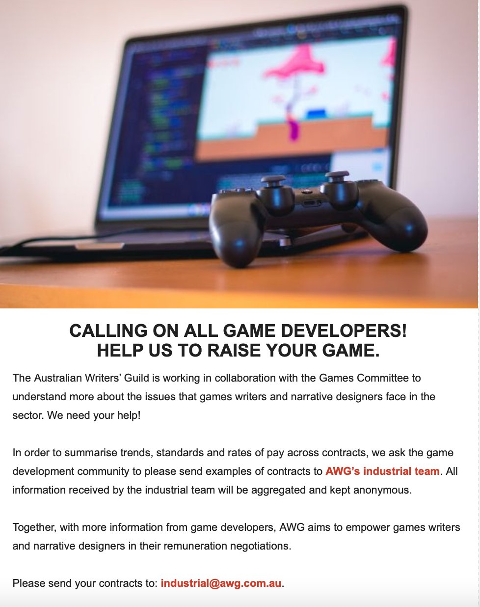 Igea The Awg 1 Needs Your Help To Learn More About The Issues That Game Writers Amp Narrative Designers Face Amp To Summarise Trends Standards Amp Rates Of Pay Across Contracts