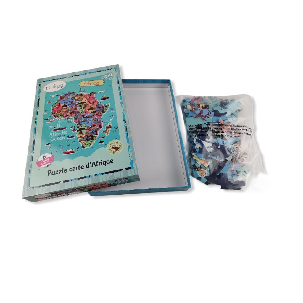 Can you locate Nigeria, Egypt on a map ? 
This <a href="/NaimaDolls/">Naima Dolls</a> 100 pieces unique puzzle displays all countries, capitals, important landmarks, landscapes of the Motherland .
Introduce kids to the wonders of Africa and turn this into a fun learning opportunity  village54.com