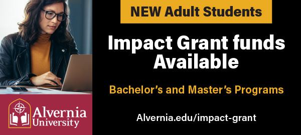 Alvernia’s Impact Grant is earmarked for ‘Newly Enrolled Adult Students’ to pursue a bachelor’s or master’s degree this Spring at 1 of our 3 campus locations: Reading, Philadelphia or Pottsville. These funds are available for the sessions starting on Feb 1 or March 22. <a href="/BerksW2W/">Women2Women</a>