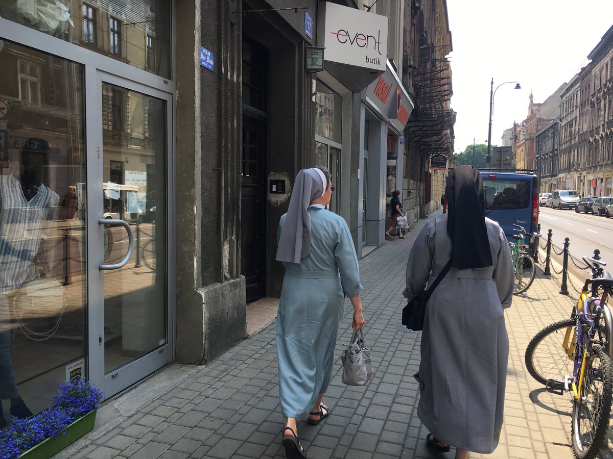 In 2018, I was in Krakow. I was just remembering all the nuns I saw. The highlight was (surprise!) the food markets all around the city w older ladies selling eggs. And going into a govt agency office trying to track down my Polish family. They were like “not enough info, lady.”