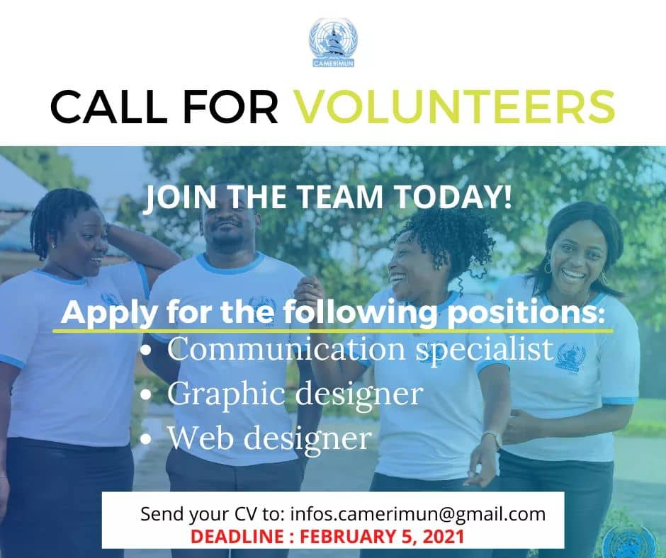 CAMERI_MUN's tweet photo. IT'S THAT TIME OF THE YEAR AGAIN... a unique opportunity you don't want to miss. Join the brilliant team of volunteers.
#mun237 #camerimun #camerimun2021 #Africa #cameroun #YOUTH https://t.co/RUco9ALdMa